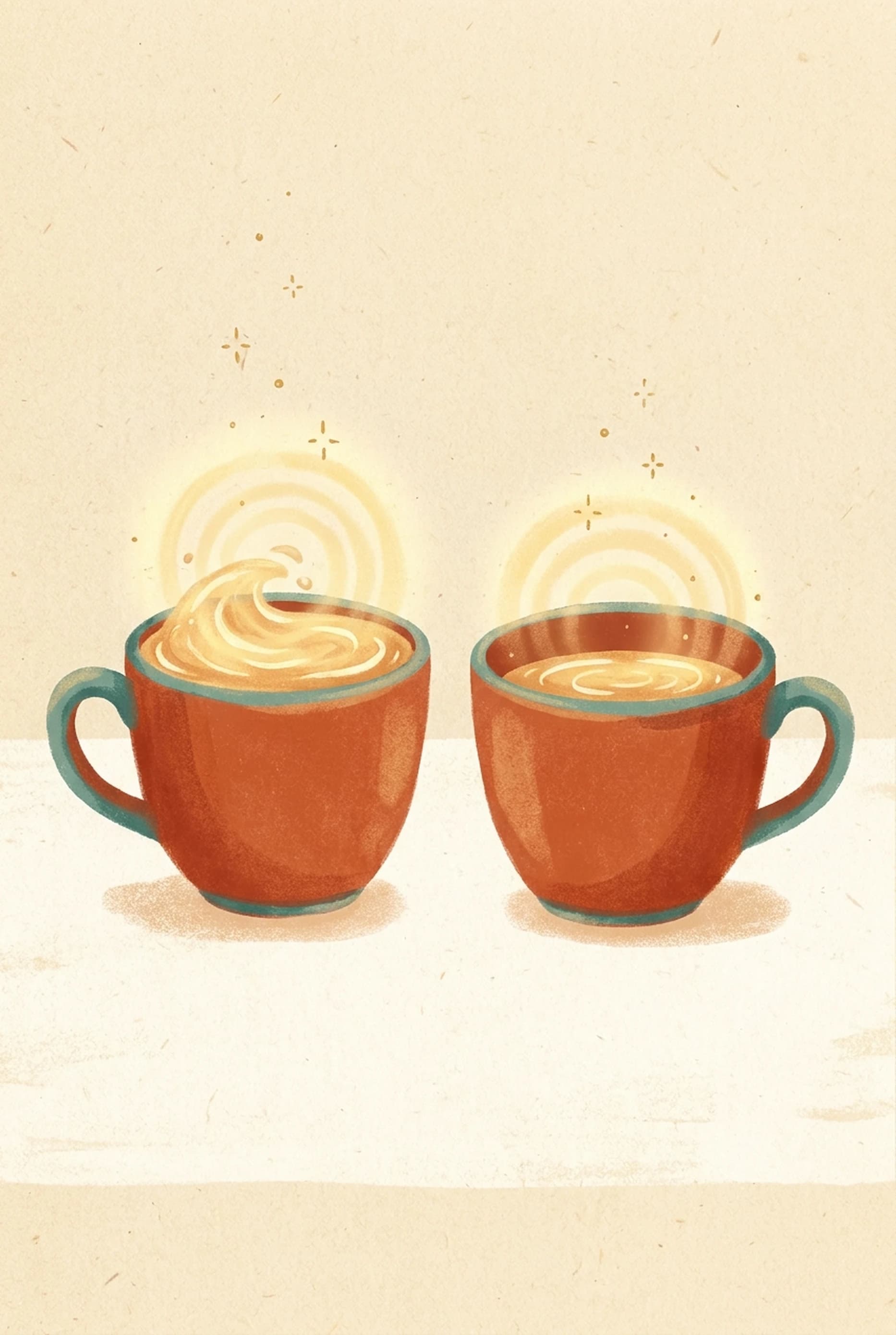 Two cups — fill your own first